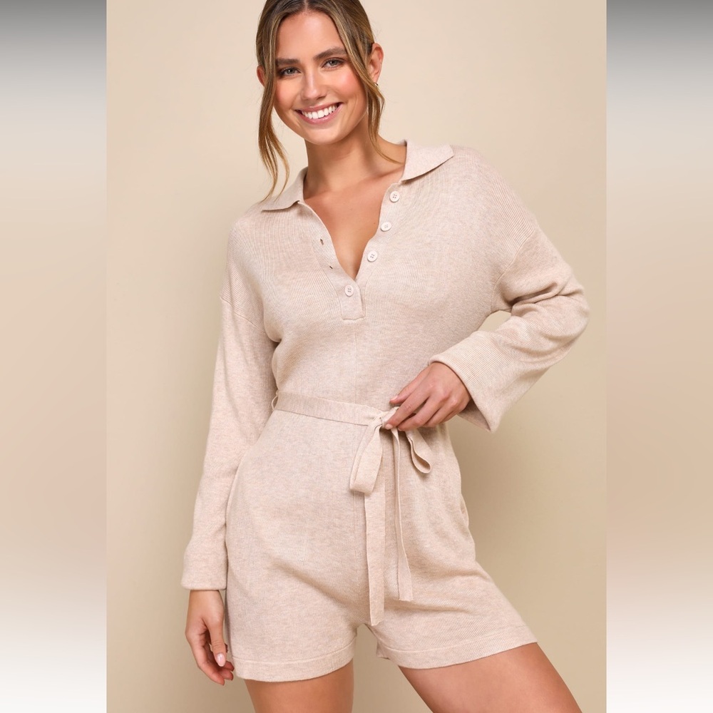 Knit Belted Lounge Romper